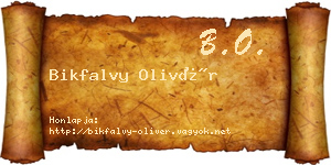 Bikfalvy Olivér névjegykártya